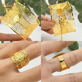 African Plated Cuff Bangles With Ring For Women