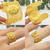 African Cuff Bangle Set with Ring Ethiopian Jewelry