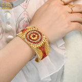 African Vintage Royal Crystal Cuff Bangle Nigerian Bridal Wedding Jewellery