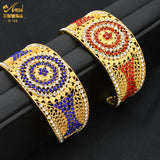 African Vintage Royal Crystal Cuff Bangle Nigerian Bridal Wedding Jewellery