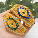 African Vintage Royal Crystal Cuff Bangle Nigerian Bridal Wedding Jewellery