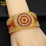 African Vintage Royal Crystal Cuff Bangle Nigerian Bridal Wedding Jewellery