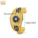African Vintage Crystal Cuff Bangles Dubai Plated Bracelet