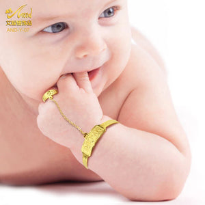 Baby Bracelet Girls Chain Ring Newborn Bangles Name Jewelry Copper Adjustable