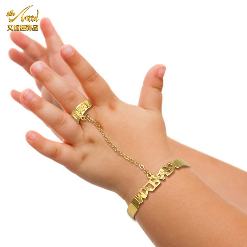 Dubai 24K Plated Bangles Baby Bracelet Jewelry Kids Newborn Boys Girls