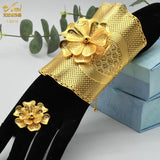 Dubai 24K Golden Cuff Bracelet Female Wedding Jewelry