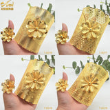 Dubai 24K Golden Cuff Bracelet Female Wedding Jewelry
