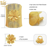 Dubai 24K Golden Cuff Bracelet Female Wedding Jewelry