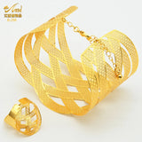 Dubai Chain Cuff Bangle With Ring For Women