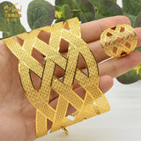 Dubai Chain Cuff Bangle With Ring For Women