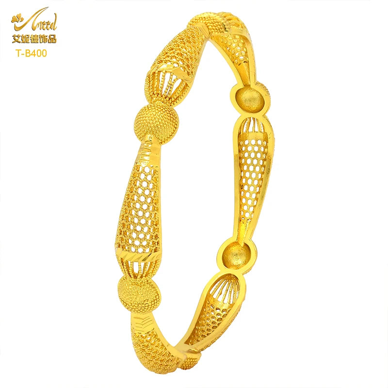 Dubai Copper Alloys Bangle Bracelet Jewelry Arabic Indian Women Charm Bangles