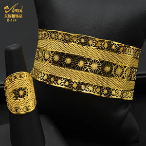 Dubai Bangle With Ring For Women African Bijoux Bracelet