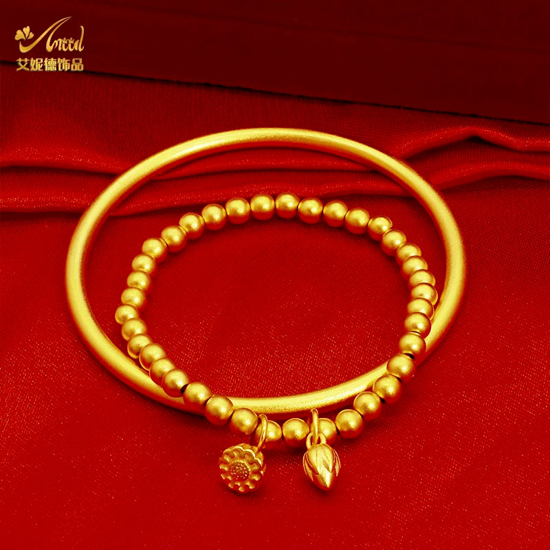 Dubai Bead Stretch Bracelets For Women Big Round Beaded Charm Jewelry