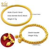 Dubai Bead Stretch Bracelets For Women Big Round Beaded Charm Jewelry