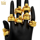 Dubai Ring 24K Wedding Bride Arabic Ethiopian Big Moroccan Party