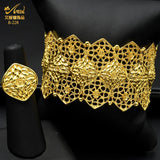 Dubai Plated Cuff Bangles With Ring Nigerian Wedding Bridal Bangle