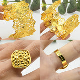 Dubai Plated Cuff Bangles With Ring Nigerian Wedding Bridal Bangle