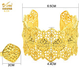 Dubai Plated Cuff Bangles With Ring Nigerian Wedding Bridal Bangle