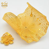 Dubai Plated Woman Bracelet Cuff Bridal Flower Bangles