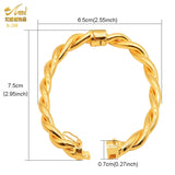 Dubai 24k Plated Bangle Women Charm Copper Bracelets