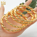 Dubai 24k Plated Bangle Women Charm Copper Bracelets