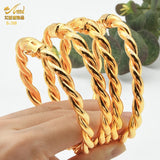 Dubai 24k Plated Bangle Women Charm Copper Bracelets