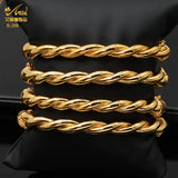 Dubai 24k Plated Bangle Women Charm Copper Bracelets