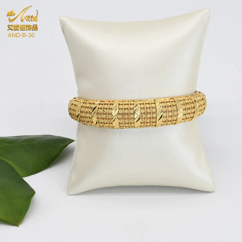 24K Plated Bracelets Charm Bangles for Women