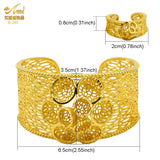 Indian 24K Plated Cuff Bangles With Ring For Women