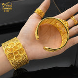Indian 24K Plated Cuff Bangles With Ring For Women