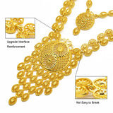Indian 24K Plated Necklace Set Nigerian Party Bridal Wedding Jewelry