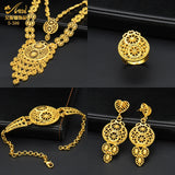 Indian 24K Plated Necklace Set Nigerian Party Bridal Wedding Jewelry