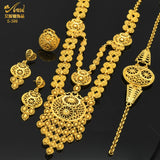 Indian 24K Plated Necklace Set Nigerian Party Bridal Wedding Jewelry