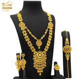 Indian 24K Plated Necklace Set Nigerian Party Bridal Wedding Jewelry
