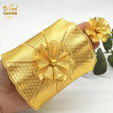 Indian Flower Bangles With Ring For Women Plated Bracelet Dubai Wedding