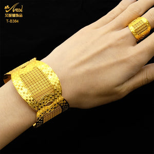 Indian Plated Bangles With Ring Bride Wedding Bracelet Jewelry