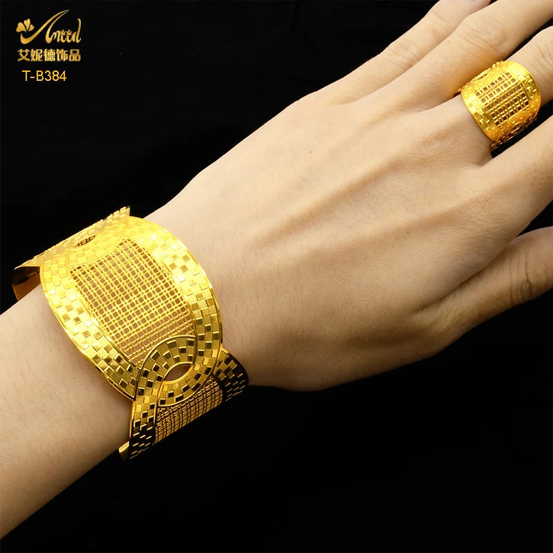 Indian Plated Bangles With Ring Bride Wedding Bracelet Jewelry