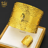 Indian Plated Bangles With Ring Dubai Bride Wedding Party Bracelet Jewelry