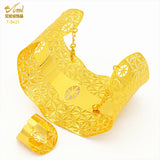 Indian Plated Bangles With Ring Dubai Bride Wedding Party Bracelet Jewelry