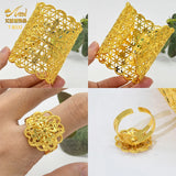 Italian G Letter 24K Bangle & Ring Set for Women