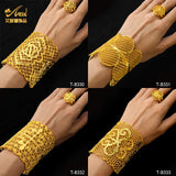 Italian G Letter 24K Bangle & Ring Set for Women