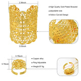 Italian G Letter 24K Bangle & Ring Set for Women