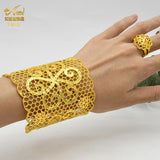 Italian G Letter 24K Bangle & Ring Set for Women