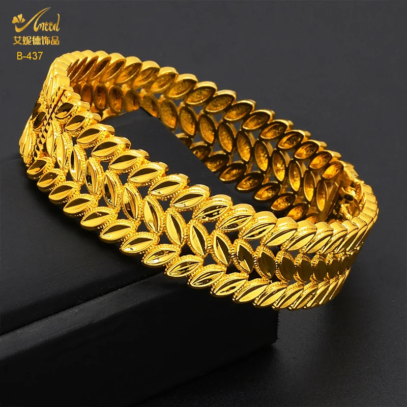 Copper Plating Bracelet Dubai Saudi Bangle for Bridal Party Arabic Jewelry