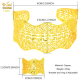 24K Dubai Plated Cuff Bracelet With Ring for Women