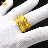 24K Dubai Plated Cuff Bracelet With Ring for Women