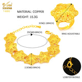 Ethiopian Plated Bracelet With Ring For Woman Wedding African Dubai Jewelry