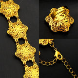 Ethiopian Plated Bracelet With Ring For Woman Wedding African Dubai Jewelry