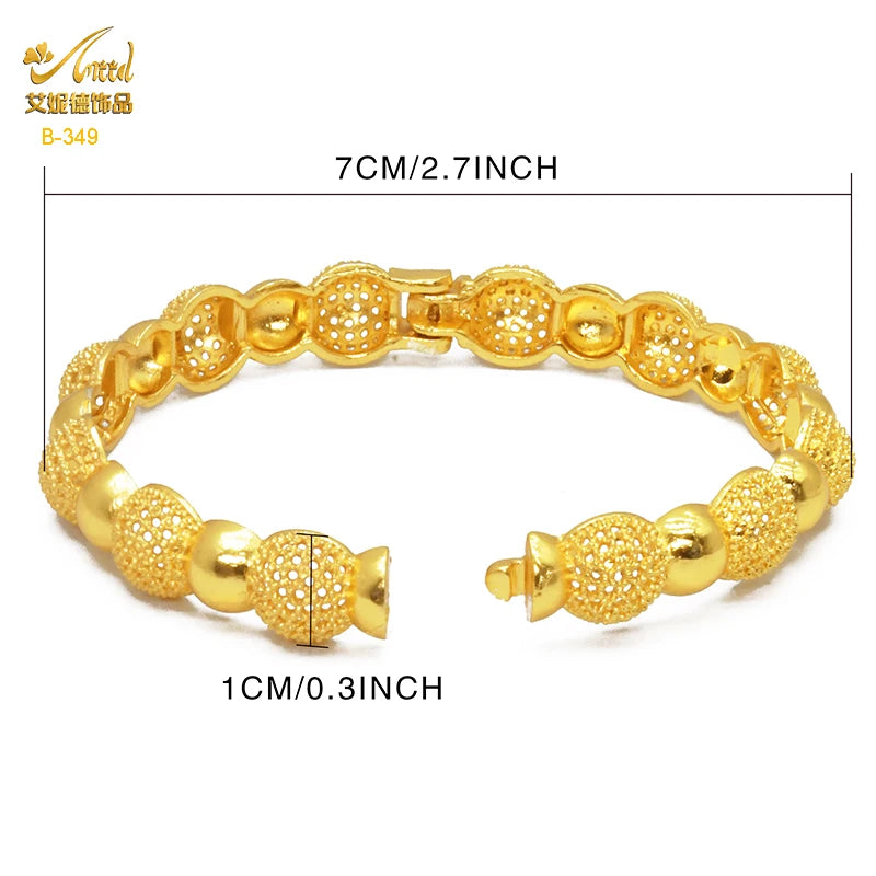 Dubai Plated Bangle Bracelet Jewelry African Women Charm Bangles