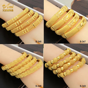 Dubai Plated Bangle Bracelet Jewelry African Women Charm Bangles